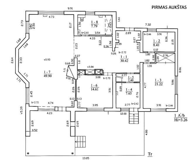 Parduodamas namas Tvirtovės g., Praniūnų k., Alytaus r. sav., 142.4 m2 ploto, 1 aukštai 11