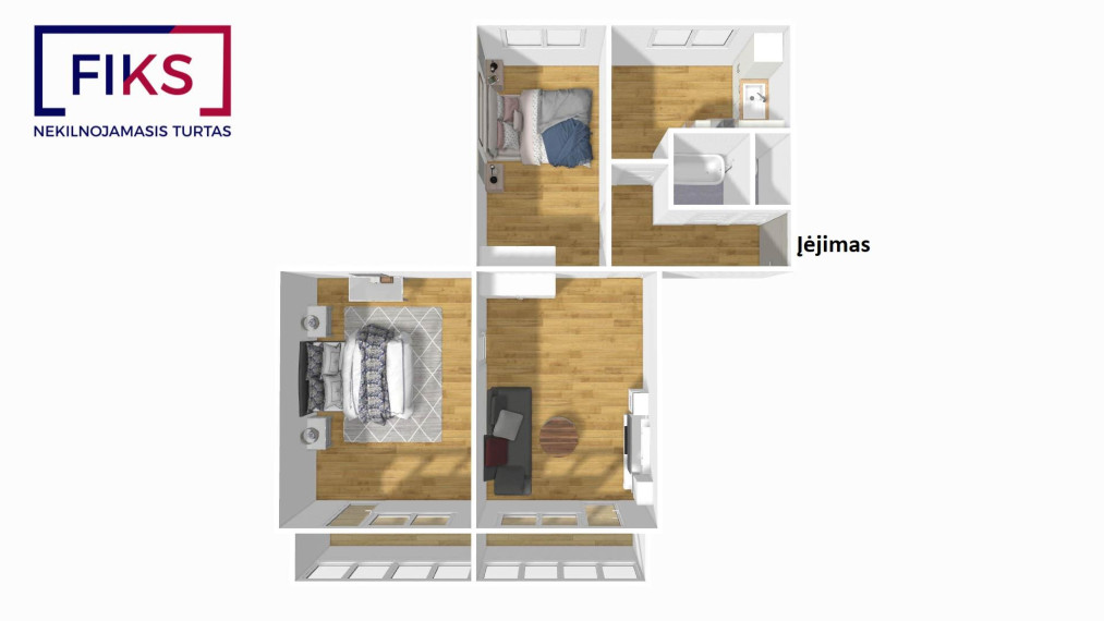 Parduodamas butas Liepų al., Lančiūnavos k., Kėdainių r. sav., 65.27 m² ploto 3 kambariai 25