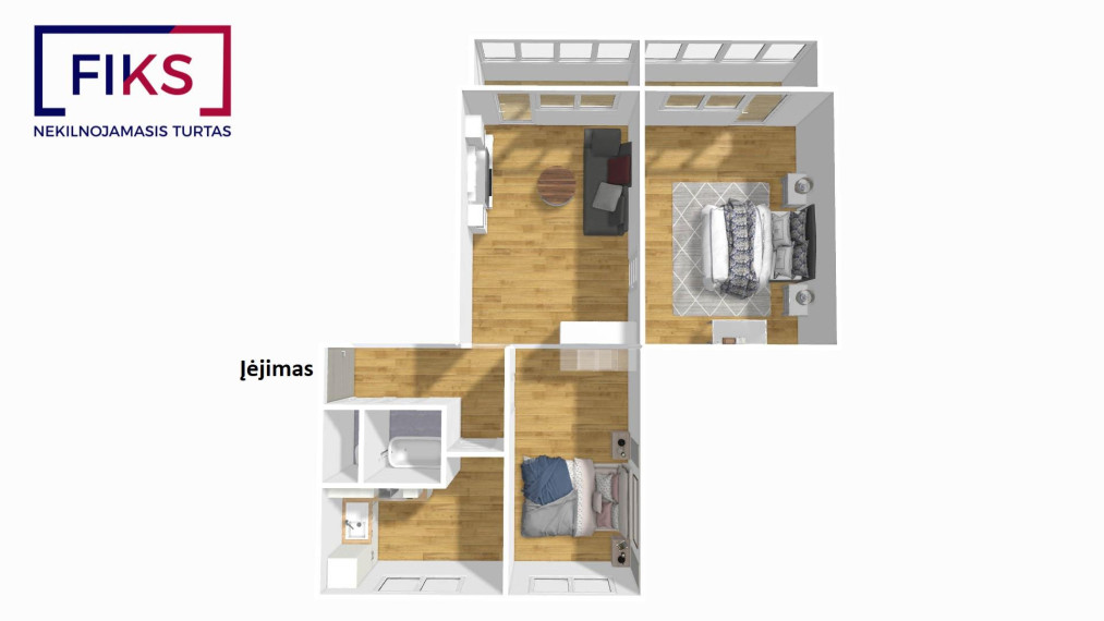 Parduodamas butas Liepų al., Lančiūnavos k., Kėdainių r. sav., 65.27 m² ploto 3 kambariai 27