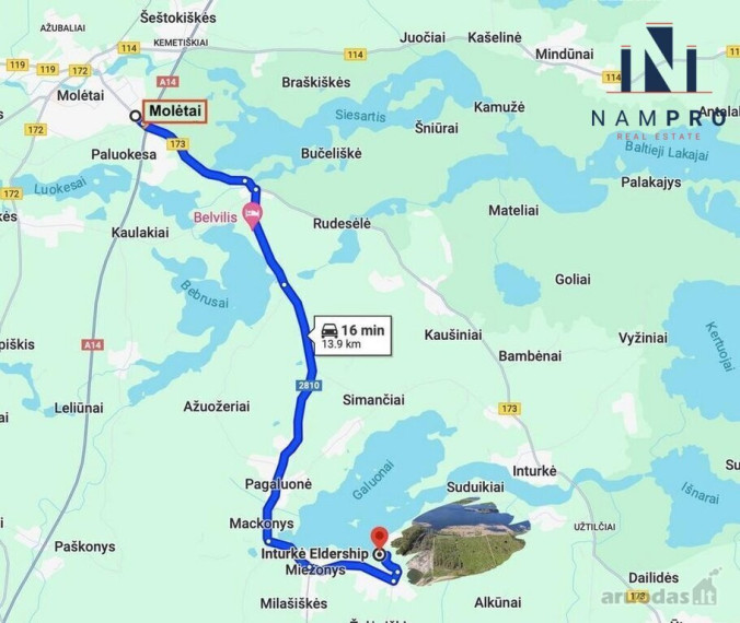 Molėtų raj., Liešiškių k., šalia Galuono ežero, parduodamas 1.632 a ploto sklypas 17