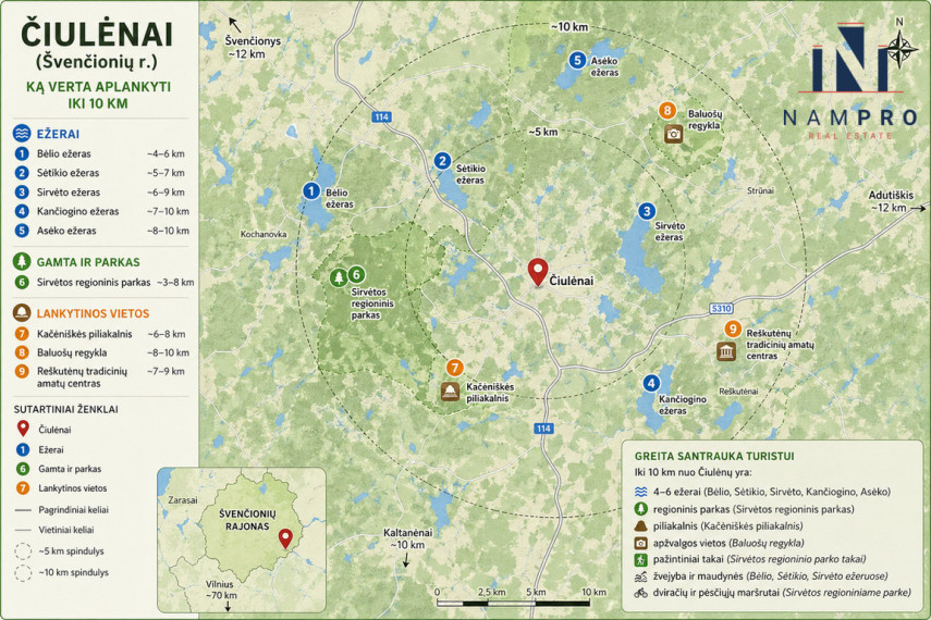 Švenčionių raj.,  Čiūlėnų k., parduodamas 1.1 ha sklypas su tvenkiniu namo statybai 12