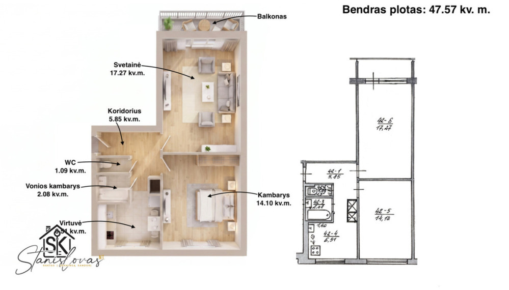 PARDUODAMAS 2 KAMBARIŲ BUTAS ŠILUTĖJE, MELIORATORIŲ AL. 10 7
