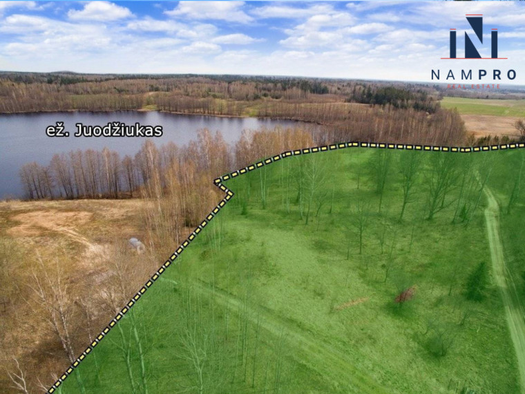 Trakų r., Petrauskų k., prie Juodžiuko ež., parduodamas 12.88 ha ploto sklypas 2