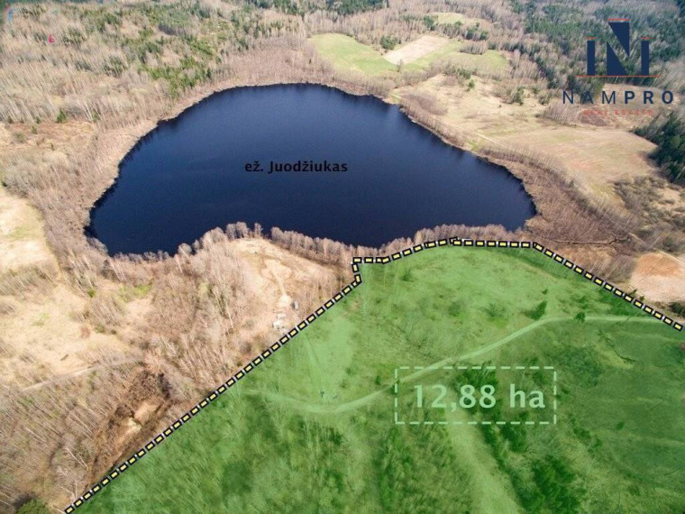 Trakų r., Petrauskų k., prie Juodžiuko ež., parduodamas 12.88 ha ploto sklypas 3