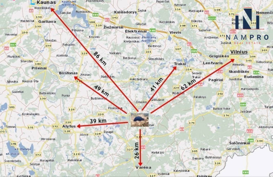 Trakų r., Petrauskų k., prie Juodžiuko ež., parduodamas 12.88 ha ploto sklypas 12
