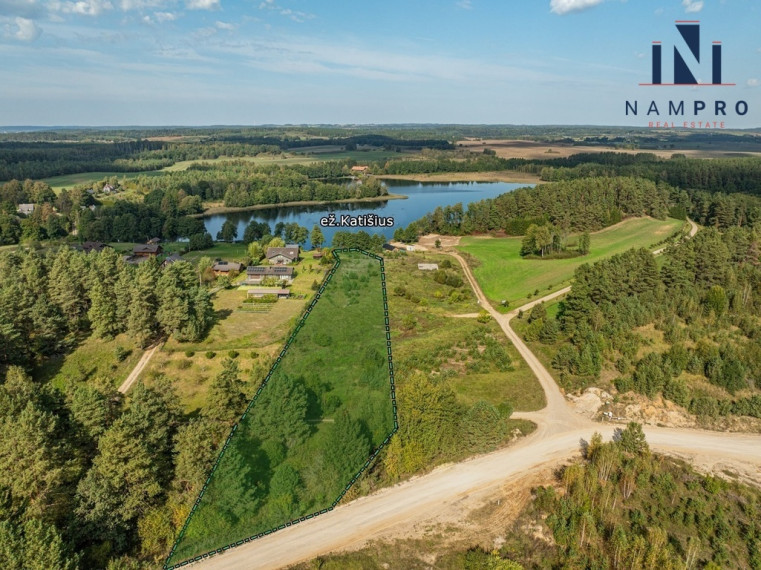 Trakų raj., Katišių k., prie ežero, parduodamas 1 ha ploto namų valdos sklypas 1