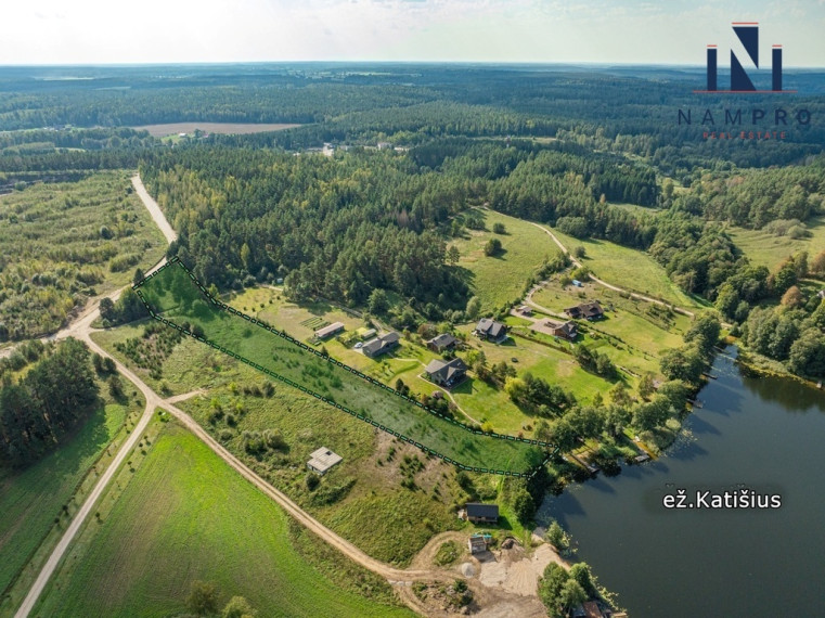 Trakų raj., Katišių k., prie ežero, parduodamas 1 ha ploto namų valdos sklypas 5