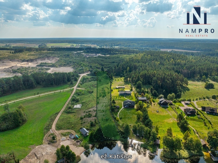 Trakų raj., Katišių k., prie ežero, parduodamas 1 ha ploto namų valdos sklypas 6