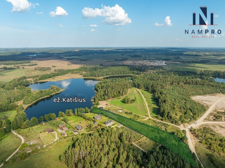 Trakų raj., Katišių k., prie ežero, parduodamas 1 ha ploto namų valdos sklypas 9