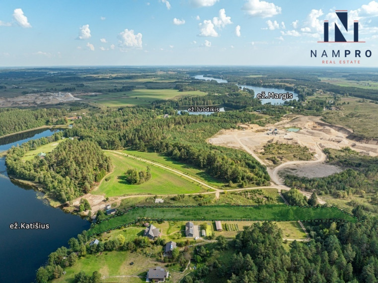 Trakų raj., Katišių k., prie ežero, parduodamas 1 ha ploto namų valdos sklypas 11