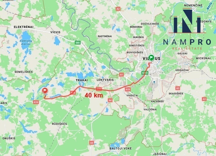 Trakų raj., Katišių k., prie ežero, parduodamas 1 ha ploto namų valdos sklypas 17