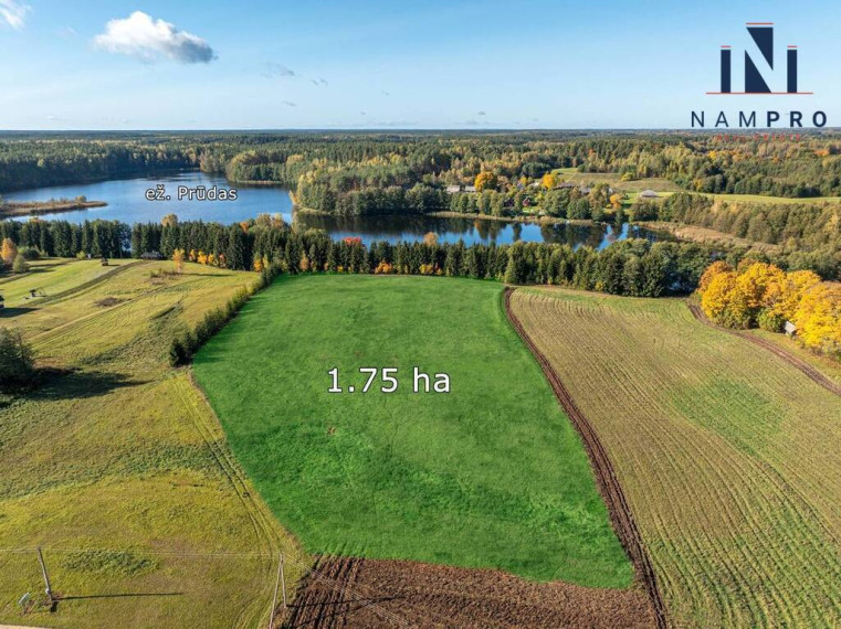Ignalinos raj., Maksiūnų kaime, prie Prūdo ežero, parduodama 1/2 (1,75 ha) iš 3,5 ha sklypo dalis 4