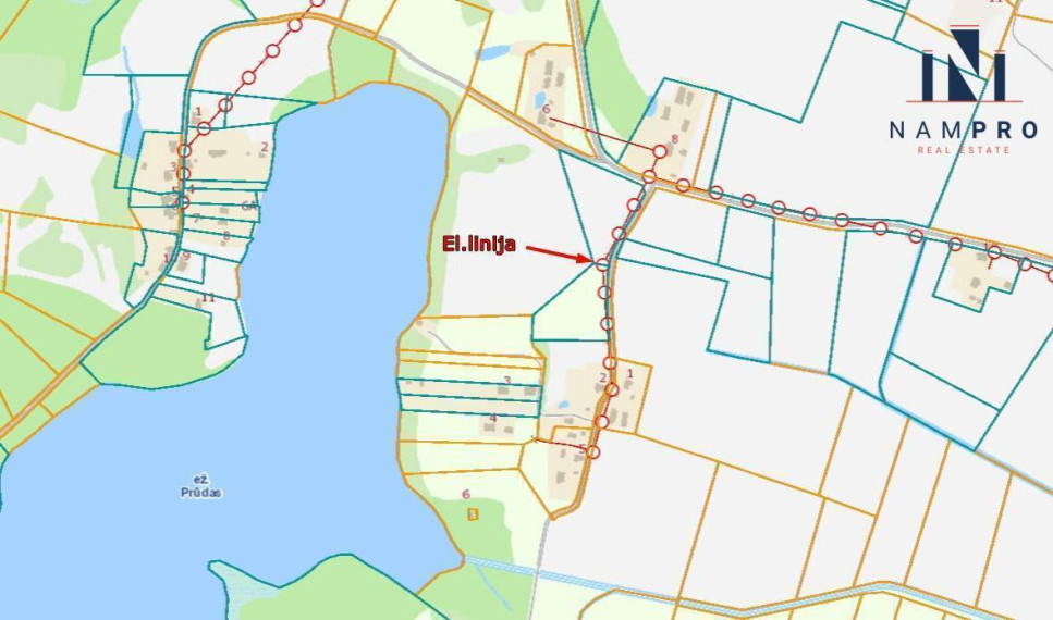 Ignalinos raj., Maksiūnų kaime, prie Prūdo ežero, parduodama 1/2 (1,75 ha) iš 3,5 ha sklypo dalis 22