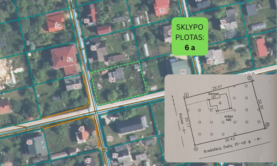 Parduodamas kitos paskirties sklypas Krakiškių Sodų 15-oji g., Vilniaus m., Vilniaus m. sav., 6 a ploto 14