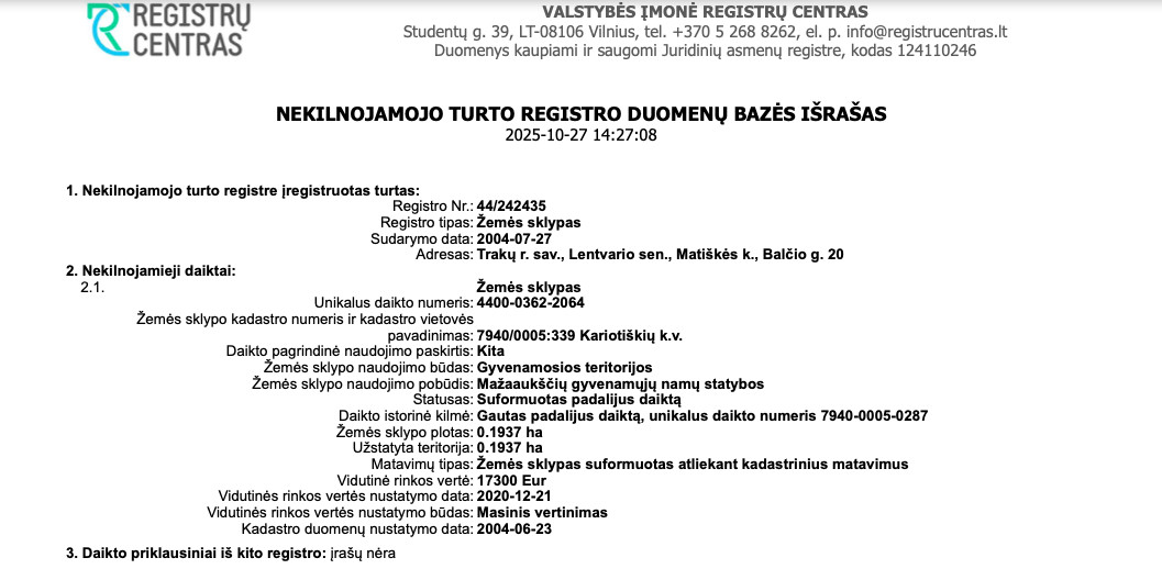 Parduodamas  sklypas Matiškės k., Trakų r. sav., 19 a ploto 17