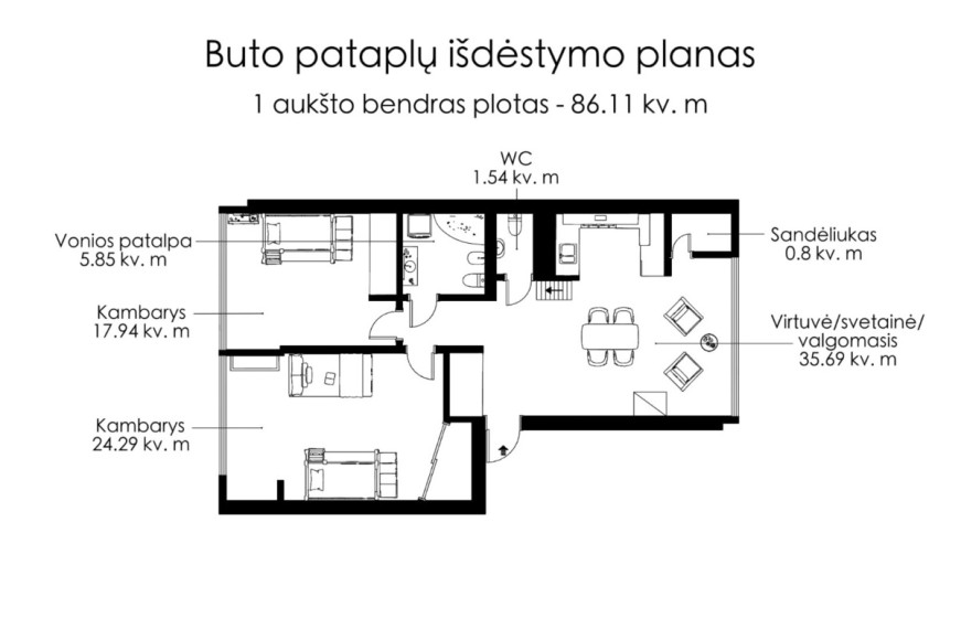 Parduodamas butas Žirmūnų g., Vilniaus m., Vilniaus m. sav., 104 m2 ploto, 4 kambariai 30