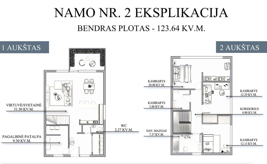 Parduodamas namas Liepų g., Bukiškio k., Vilniaus r. sav., 123.64 m2 ploto, 2 aukštai 29