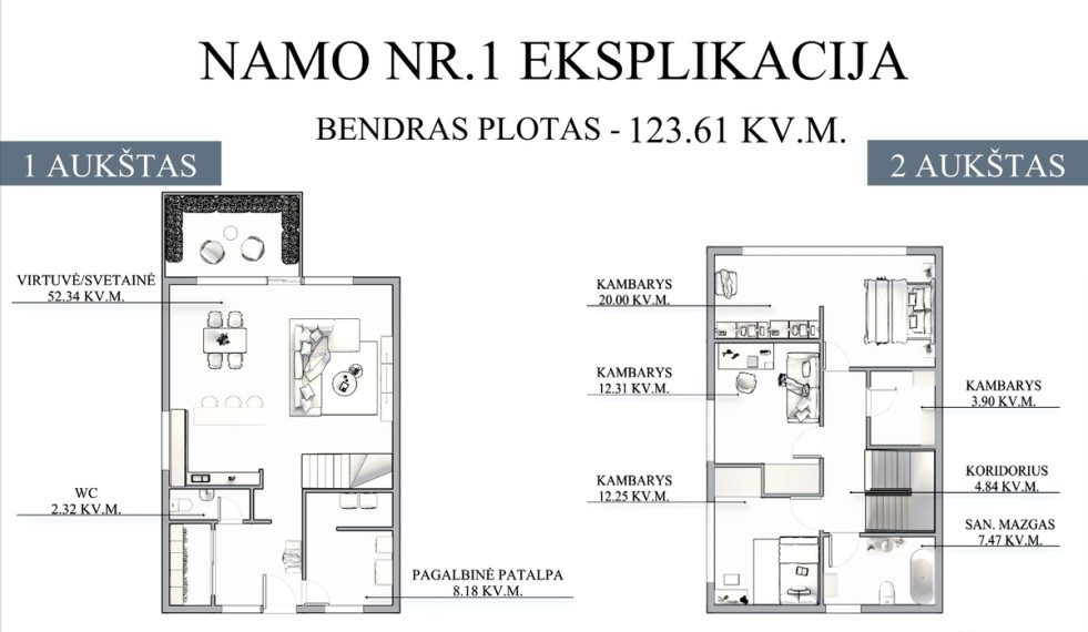 Parduodamas namas Liepų g., Bukiškio k., Vilniaus r. sav., 123.64 m2 ploto, 2 aukštai 28