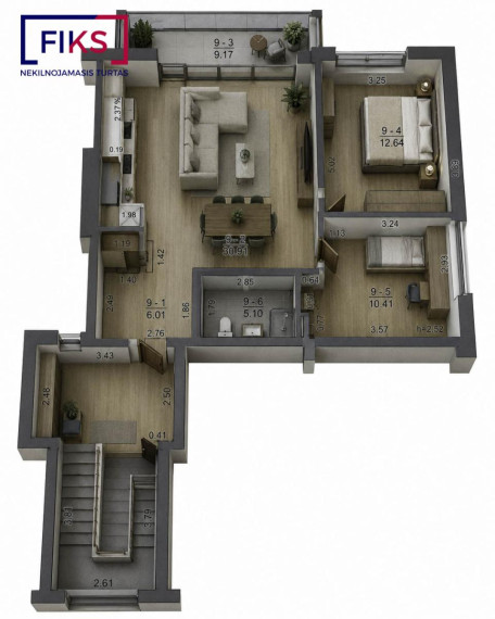Parduodamas butas Įkalnės aklg., Žemutiniai Kaniūkai, Kauno m., Kauno m. sav., 74.24 m² ploto 3 kambariai 30