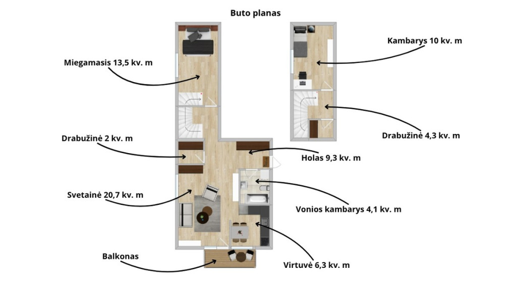 Parduodamas butas Vilkpėdės g., Vilniaus m., Vilniaus m. sav., 72.83 m2 ploto 27