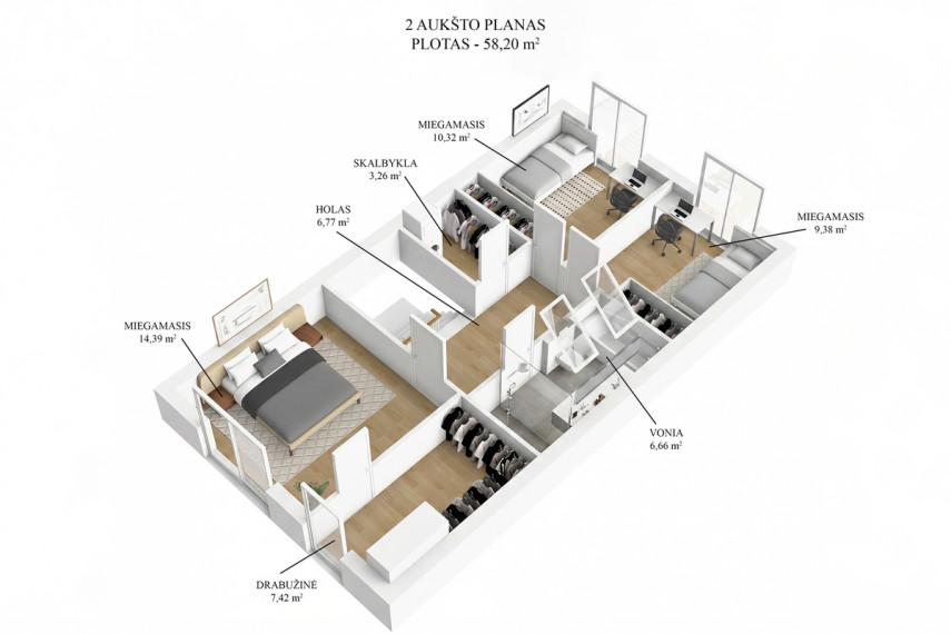 Parduodamas namas Kadagių g., Bajorų k., Vilniaus r. sav., 131 m2 ploto, 2 aukštai 12