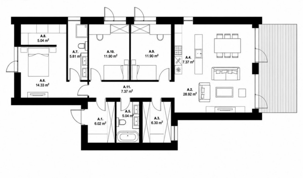 Parduodamas namas Austėjų g., Daržininkų k., Vilniaus r. sav., 110 m² ploto 4 kambariai 2