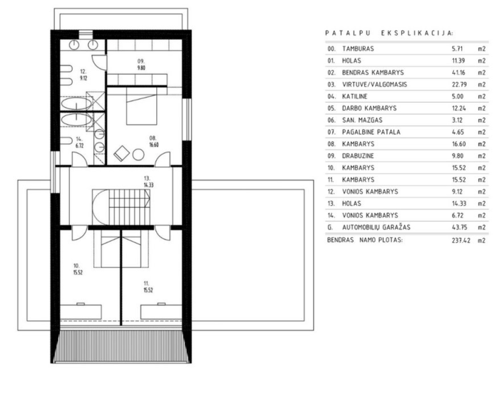 Parduodamas namas Lukšinės g., Kalnėnai, Vilniaus m., Vilniaus m. sav., 237 m² ploto 5 kambariai 7