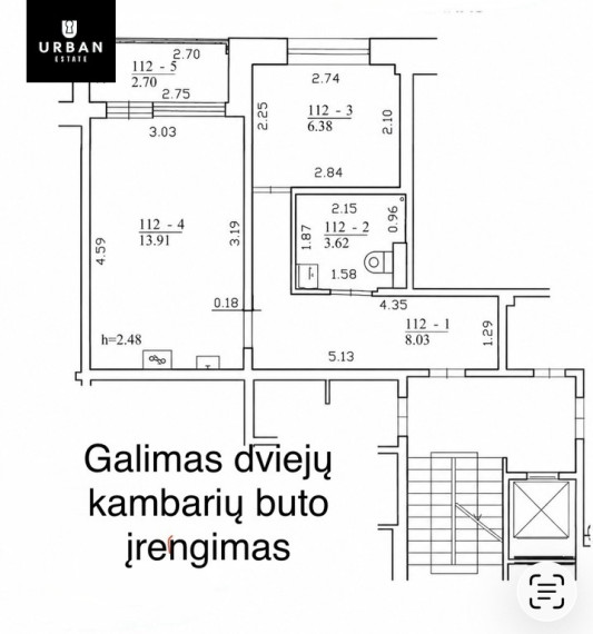 Parduodamas butas Vido Maciulevičiaus g., Karoliniškėse, Vilnius, 32.4 kv.m ploto, 1 kambariai 2