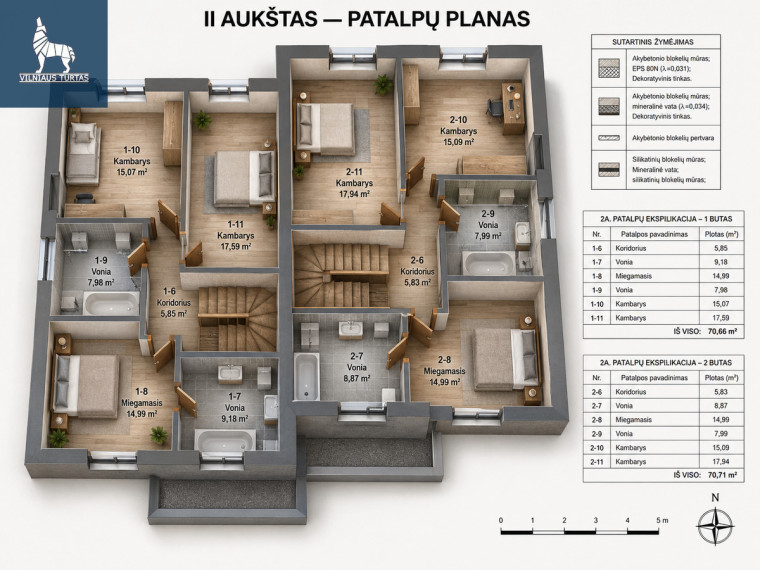 Parduodamas namas Vilniaus r. sav., Nemėžio k., Pavėsio g., 143 m2 ploto, 2 aukštai 10