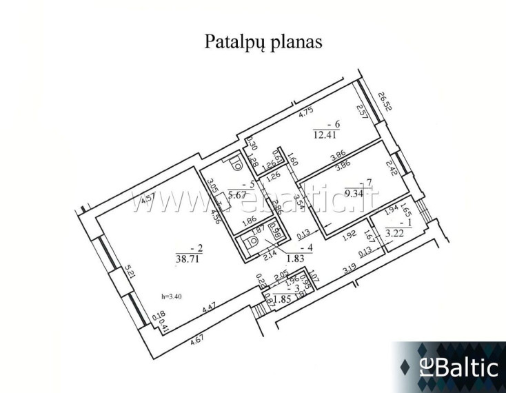 Nuomojamos administracinės, paslaugų, prekybos patalpos Šiaulių g., Vilniaus m., Vilniaus m. sav., 73.03 m2 ploto 16
