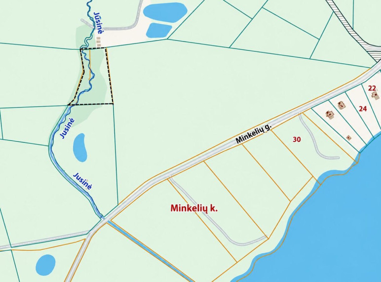 Parduodamas  sklypas Minkelių k., Vilniaus r. sav., 41 a ploto 5
