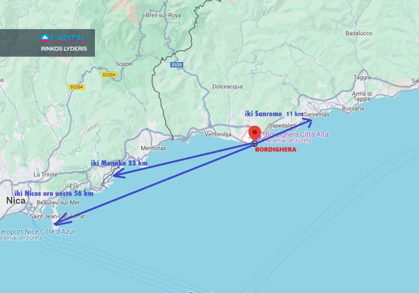 Parduodamas 43 kv. m. 1 kambario butas-studija su terasa ir vaizdu į jūrą Bordighera, Ligūrija (Šiaurės Italija) 11