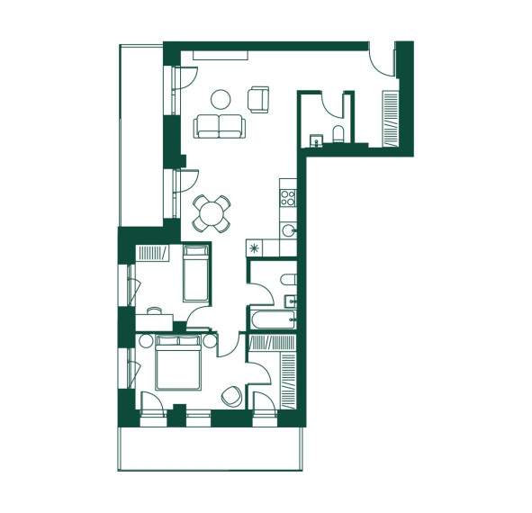 Parduodamas butas Pieninės g., Žvėrynas, Vilniaus m., Vilniaus m. sav., 72.52 m² ploto 3 kambariai 4