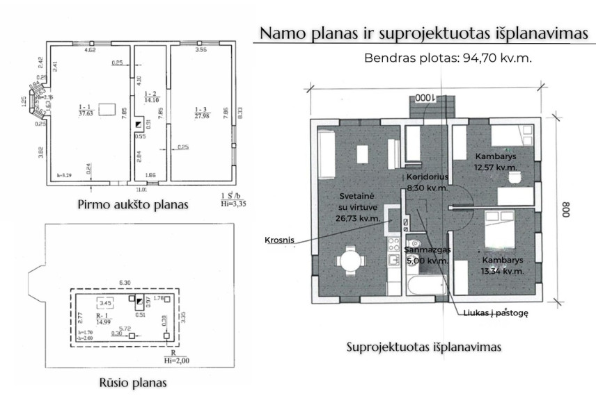 Parduodamas namas Spindulių 2-oji g., Rastinėnų k., Vilniaus r. sav., 94.7 m2 ploto, 2 aukštai 12