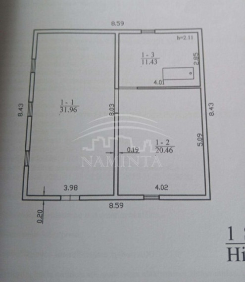 Parduodamas namas Vaitelių k., Klaipėdos r. sav., 67 m2 ploto, 1 aukštai 4