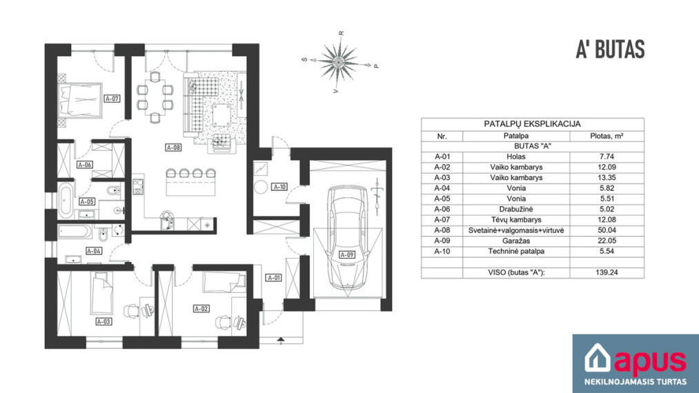 Parduodamas namas Kalvų g., Papiškių k., Vilniaus r. sav., 140 m2 ploto, 1 aukštai 8