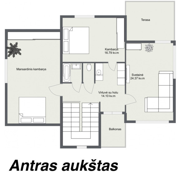 Parduodamas namas Žiburių g., Gargždų m., Klaipėdos r. sav., 235 m2 ploto, 2 aukštai 57