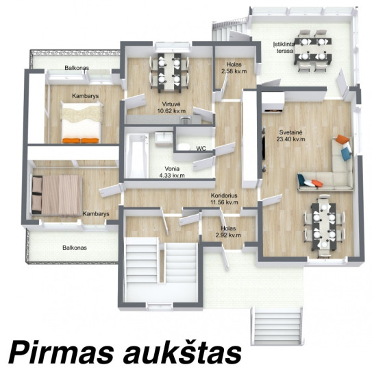 Parduodamas namas Žiburių g., Gargždų m., Klaipėdos r. sav., 235 m2 ploto, 2 aukštai 58