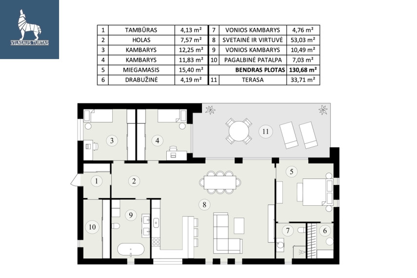 Parduodamas namas Vilniaus m. sav., Nemėžio k., Lenktoji g., 131 m2 ploto, 1 aukštai 27