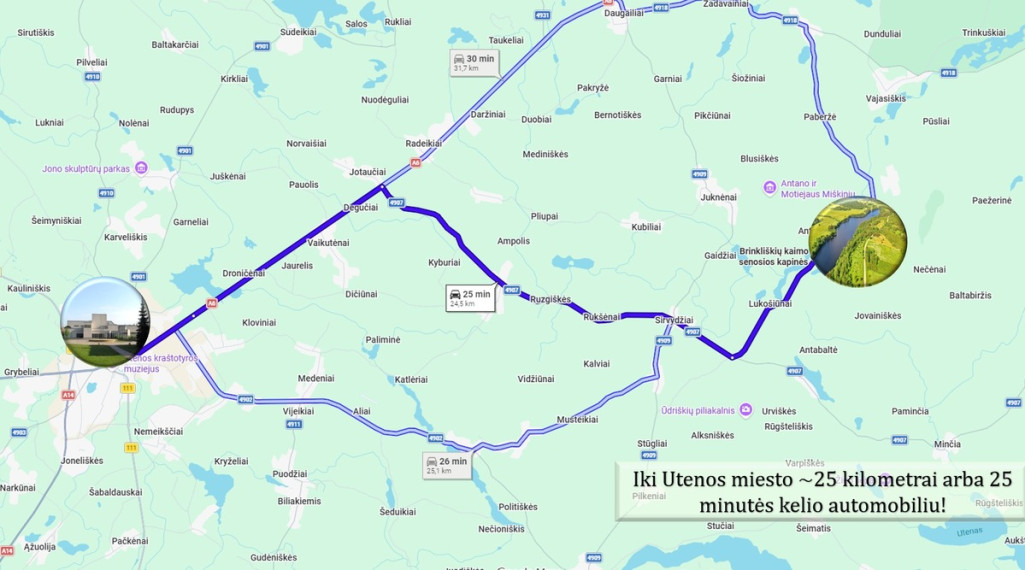 Parduodamas  sklypas Brinkliškių k., Utenos r. sav., 165 a ploto 21