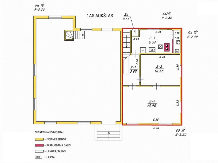 PARDUODAMA KOKYBIŠKAI SUREMONTUOTA NAMO DALIS SU NUOSAVO KIEMO DALIMI PANEVĖŽIO CENTRE, J. BASANAVIČIAUS G. 24 44