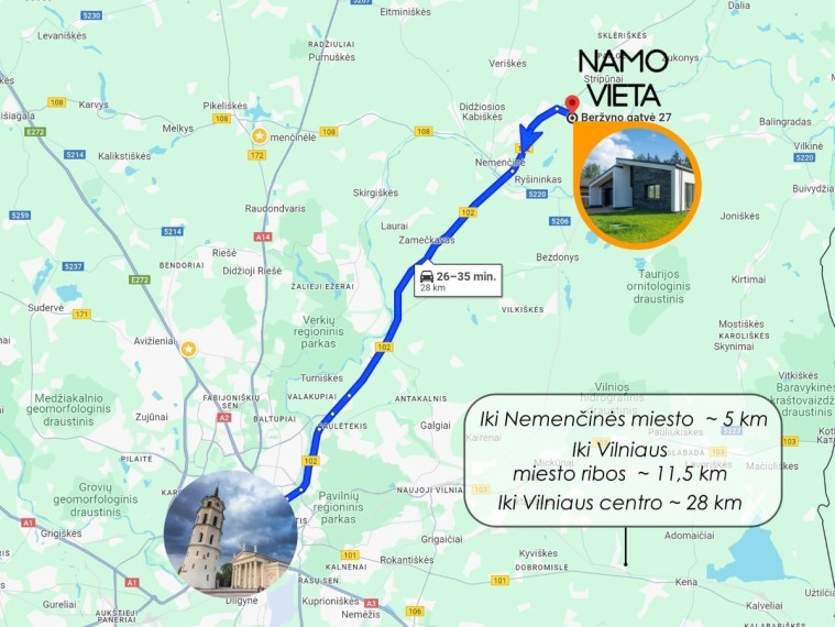Parduodamas namas Beržyno g., Raudondvario k., Vilniaus r. sav., 139.35 m2 ploto, 1 aukštai 34