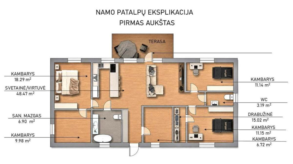 Parduodamas namas Žirgo Sodų 4-oji g., Antakalnis, Vilniaus m., Vilniaus m. sav., 119.65 m2 ploto, 1 aukštai 25