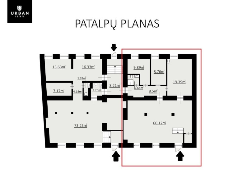 Parduodamos patalpos Pylimo g., Senamiestyje, Vilnius, 107.67 kv.m ploto 16