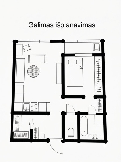 Parduodamas butas Fabijoniškių g., Vilniaus m., Vilniaus m. sav., 36 m2 ploto, 2 kambariai 21