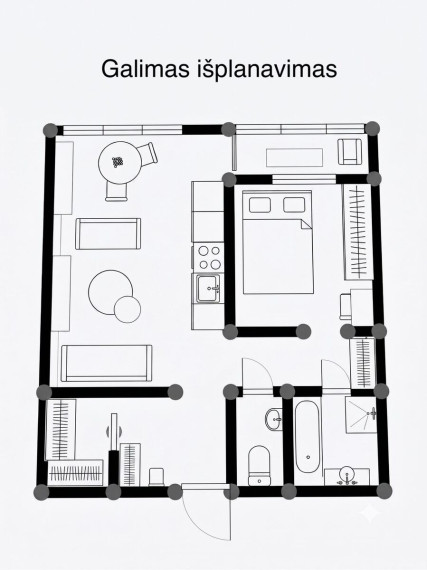 Parduodamas butas Fabijoniškių g., Vilniaus m., Vilniaus m. sav., 36 m2 ploto, 2 kambariai 22
