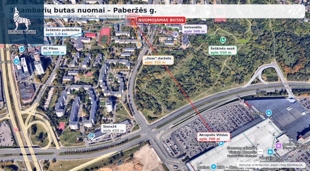 Nuomojamas butas Paberžės g., Šeškinė, Vilniaus m., Vilniaus m. sav., 67 m2 ploto, 3 kambariai 12