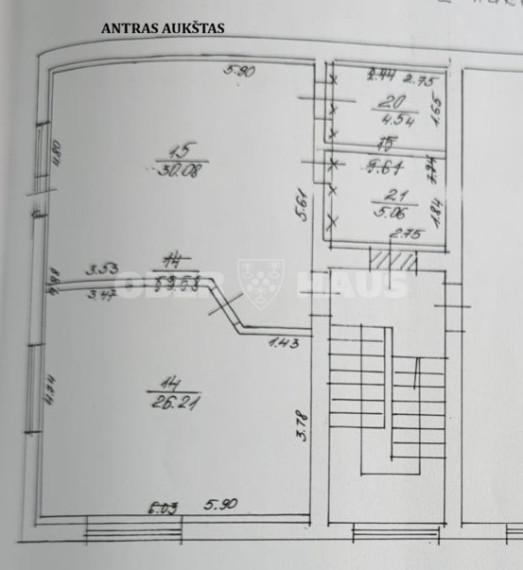 Parduodamos administracinės patalpos Kranto g., Centras, Panevėžio m., Panevėžio m. sav., 65.89 m2 ploto 9