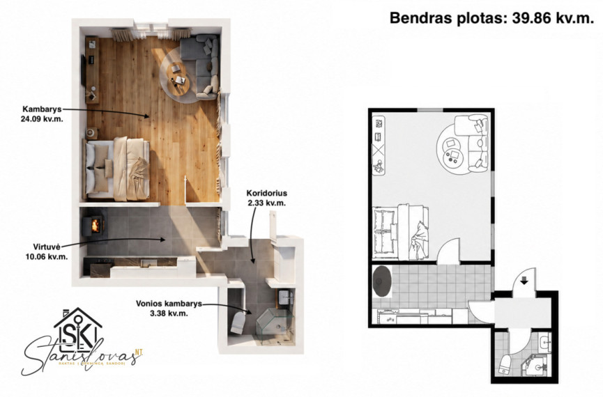 PARDUODAMAS 1 KAMBARIO BUTAS SU VAIZDU Į ŠILUTĖS MAŽŲJŲ LAIVŲ UOSTĄ 6