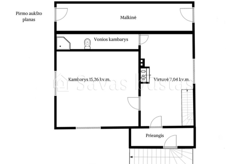 Parduodamas namas Paparčių g., Miškinių k., Kauno r. sav., 62.69 m2 ploto, 1 aukštai 7